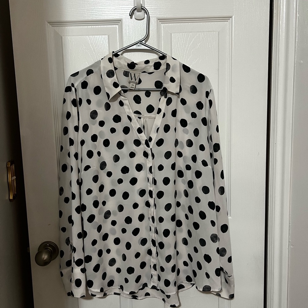 Polka Dot Blouse - Black and White